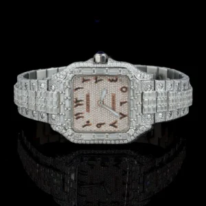 Cartier Moissanite Round Diamond Watch By Aetherium Jewels