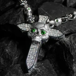 Iced Skull Dagger Pendant By Aetherium Jewels