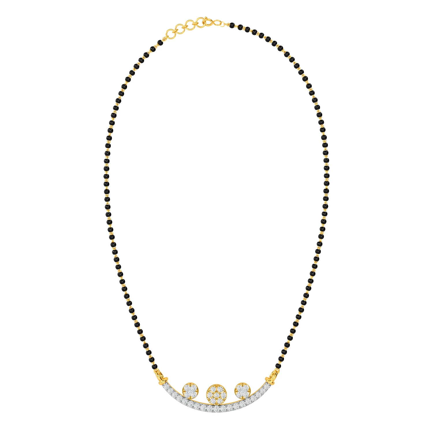 Celestial Trio Curve Mangalsutra By Aetherium Jewels - Image 3