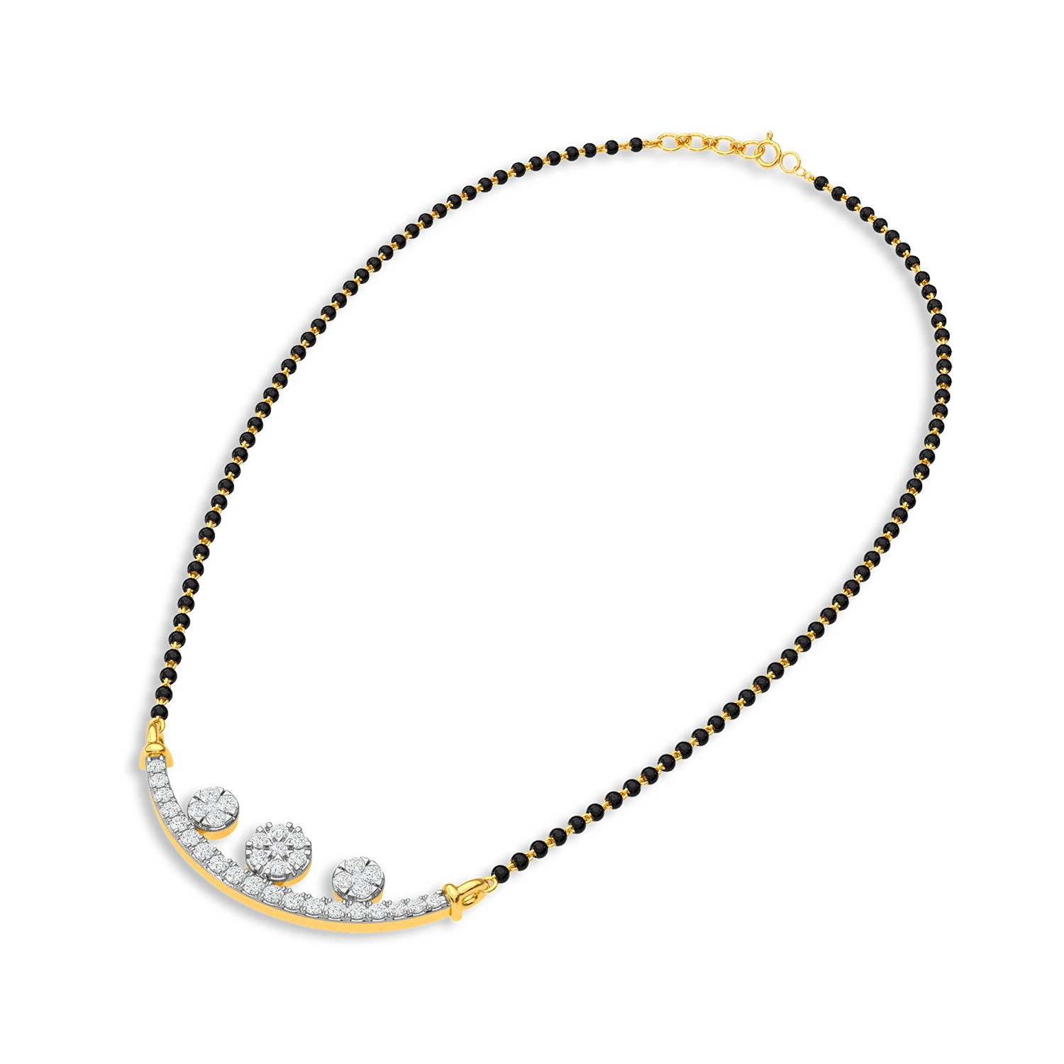 Celestial Trio Curve Mangalsutra By Aetherium Jewels - Image 2