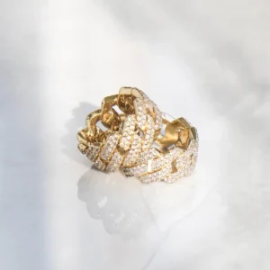 Prong Cuban Ring Gold By Aetherium Jewels