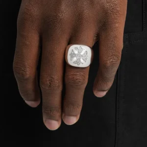 Iced Cross Ring By Aetherium Jewels