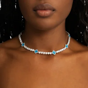 Blue Clover Tennis Chain By Aetherium Jewels
