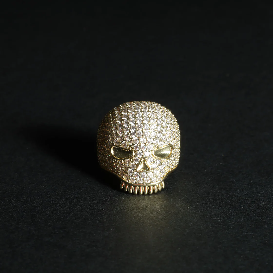 Gold Skull Statement Ring – Icy Rebel Style Redefined By Aetherium Jewels