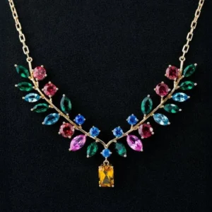 Multi Colour Floral Chain By Aetherium Jewels