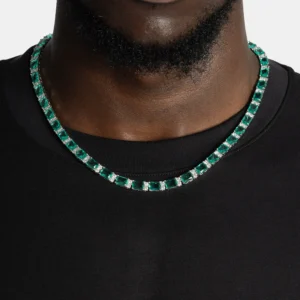 Emerald Radiant Tennis Chain By Aetherium Jewels
