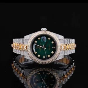 Custom Moissanite Diamond Emerald Rolex By Aetherium Jewels