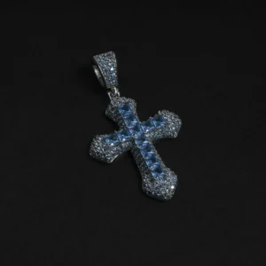 Royal Blue Cross Pendant By Aetherium Jewels