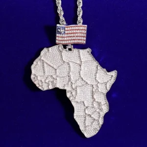 Africa's Map Custom Flag Pendant By Aetherium Jewels