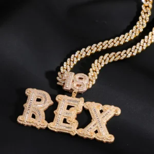 Customise Name and Age with Unique Font Pendant By Aetherium Jewels