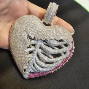 Heart Shape Unique Diamond Pendant By Aetherium Jewels