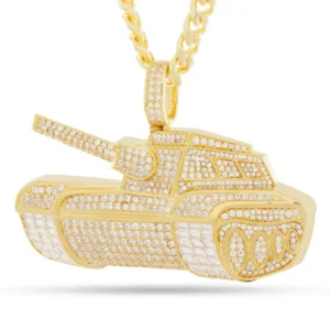 Tank Pendant with Baguette and Round Diamond By Aetherium Jewels