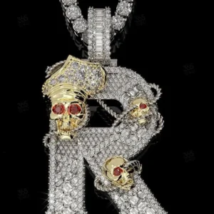 Skeleton Wrapped Letter Design Pendant By Aetherium Jewels