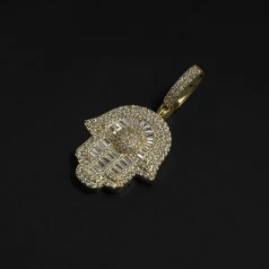Icy Hamsa Hand Diamond Pendant By Aetherium Jewels