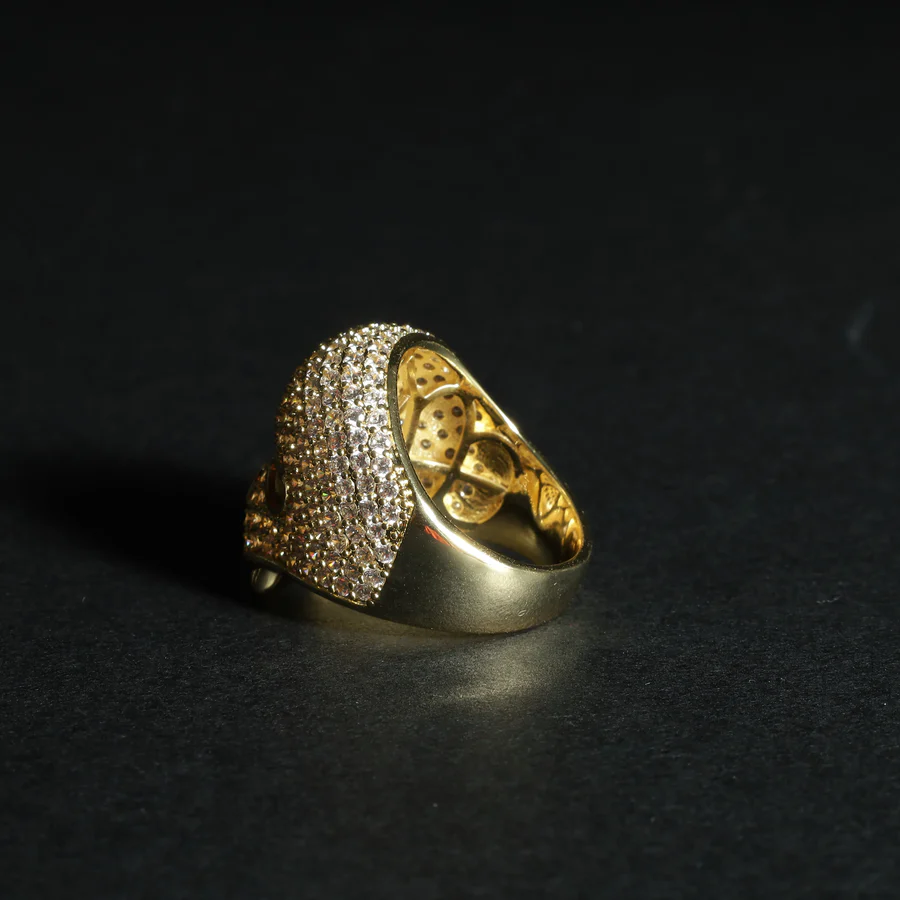 Gold Skull Statement Ring – Icy Rebel Style Redefined By Aetherium Jewels - Image 3