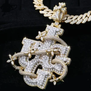 Vine-Wraped Custom Latter Pendant By Aetherium Jewels