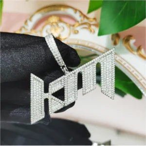 Customize Name Pendant with Stylish Font Iced-out Pendant By Aetherium Jewels