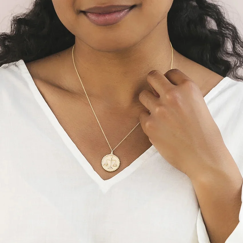 Libra Zodiac Medallion Necklace By Aetherium Jewels - Image 3