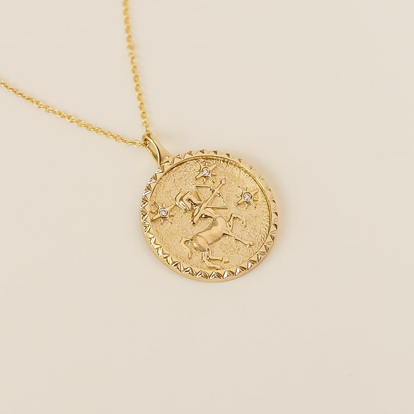 Sagittarius Zodiac Medallion Necklace By Aetherium Jewels - Image 2