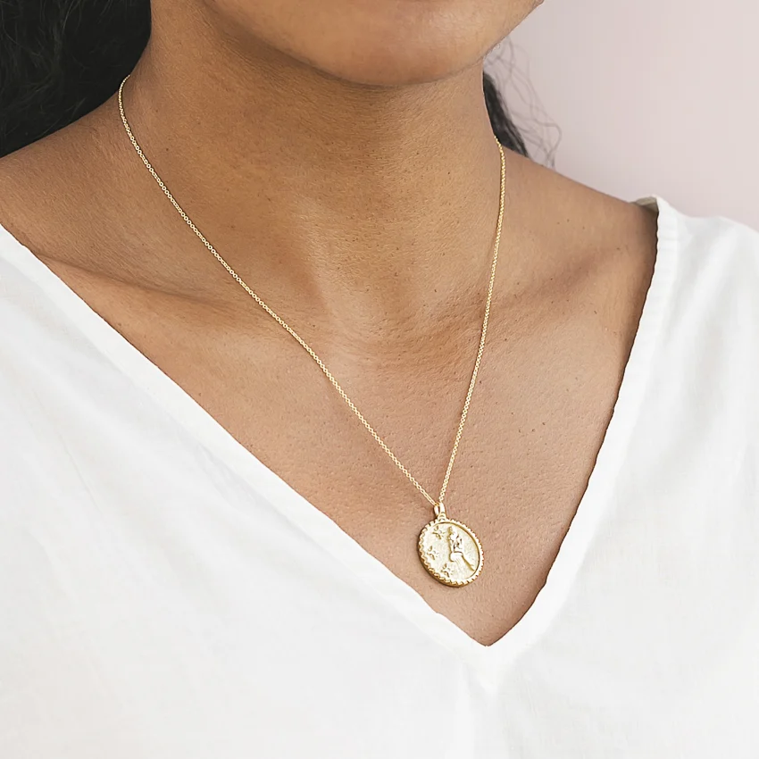 Virgo Zodiac Medallion Necklace By Aetherium Jewels - Image 4