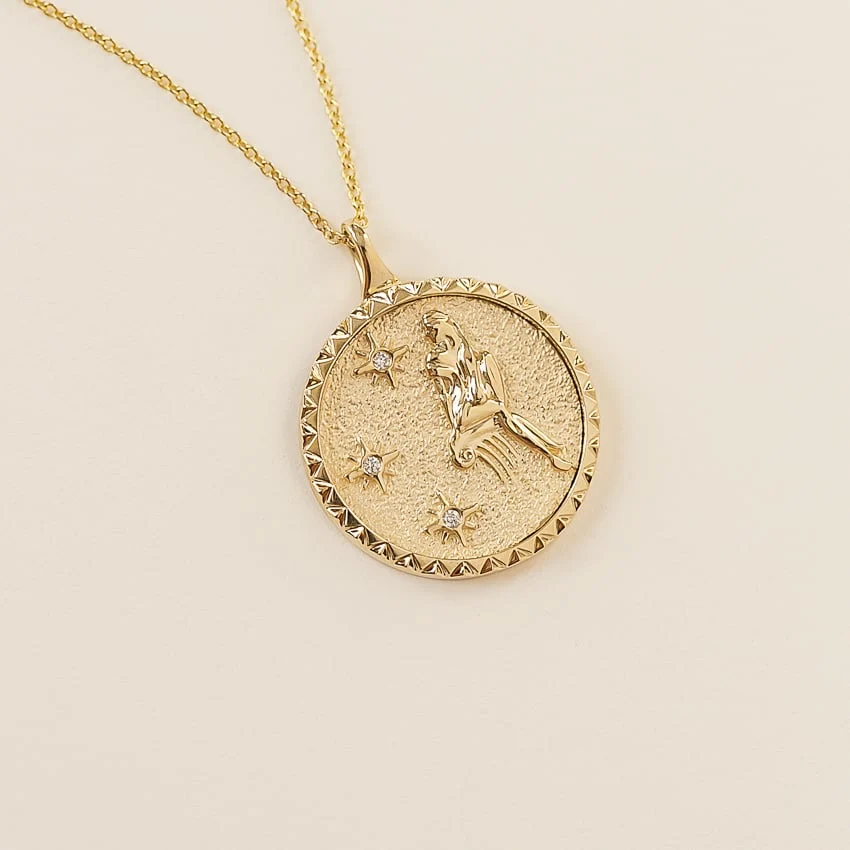 Virgo Zodiac Medallion Necklace By Aetherium Jewels - Image 2