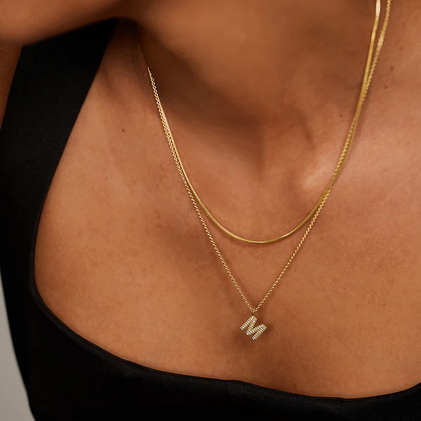 Initial Diamond Pendant Necklace By Aetherium Jewels - Image 3