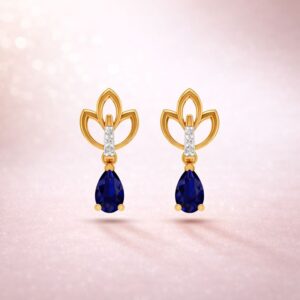 Midnight Lotus Drop Earrings By Aetherium Jewels