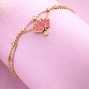 Pink Lotus Grace Anklet By Aetherium Jewels