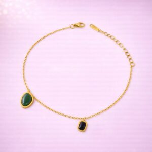 Dual Aura Stone Anklet By Aetherium Jewels