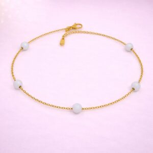Ivory Bead Grace Anklet By Aetherium Jewels