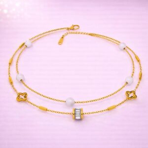 Ivory Bloom Anklet By Aetherium Jewels