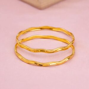 Wave Bangles By Aetherium Jewels (Set of 2)
