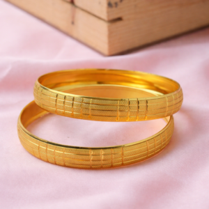 Gridline Design Bangles By Aetherium Jewels (Set of 2)