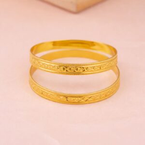 Diamond-Cut Design Bangles By Aetherium Jewels (Set of 2)