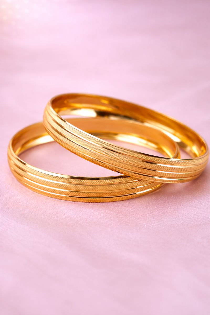 Timeless Line Bangle By Aetherium Jewels (Set of 2)