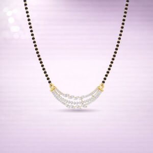 Diamond Leaf Curve Mangalsutra By Aetherium Jewels