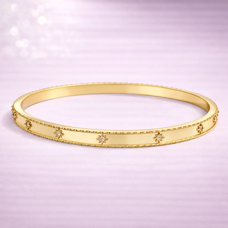 Starlight Stud Gold Bracelet By Aetherium Jewels