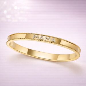 Dual-Side Custom Engraved Gold Bracelet