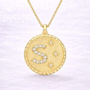 Pave Initial  Diamond Medallion Necklace By Aetherium Jewels