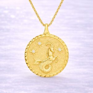 Capricorn Zodiac Medallion Necklace By Aetherium Jewels