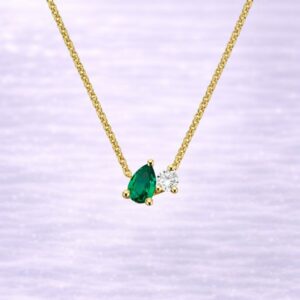Green Grace Two-Stone Necklace By Aetherium Jewels
