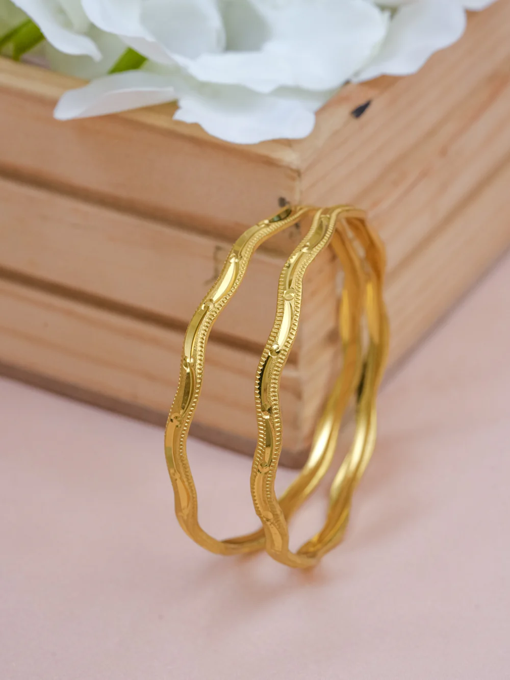 Wave Bangles By Aetherium Jewels (Set of 2) - Image 2
