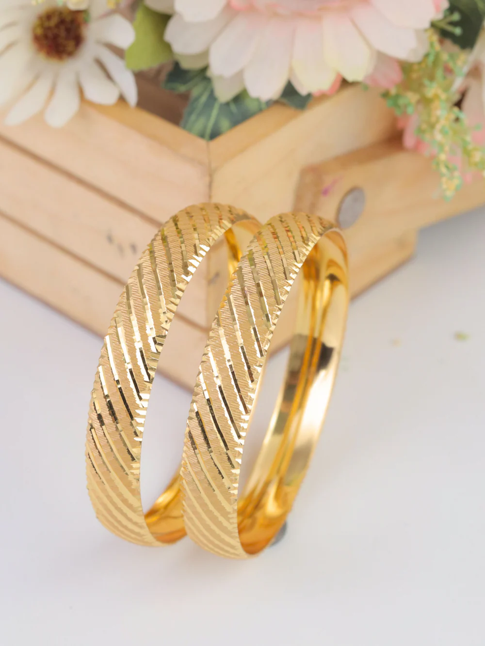 Radiant Cut Classic Bangles By Aetherium Jewels (Set of 2) - Image 2