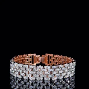 Brick Link Round Diamond Bracelet By Aetherium Jewels