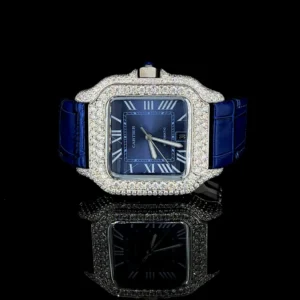 Luxury Men's Round Brilliant Diamond Watch By Aetherium Jewels